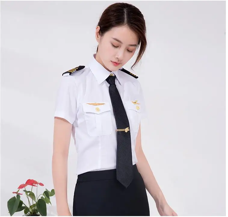 International Air Line Uniform suits Shirt+ pants male captain uniform pilot Clothing aviation school College Garment