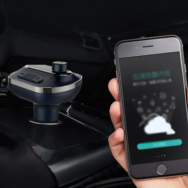 Беспроводной Bluetooth fm-передатчик Hands-Free радио адаптер музыкальный плеер с двумя usb-портами для зарядки 5 В/3,1 а автомобильный комплект макс 32 Гб