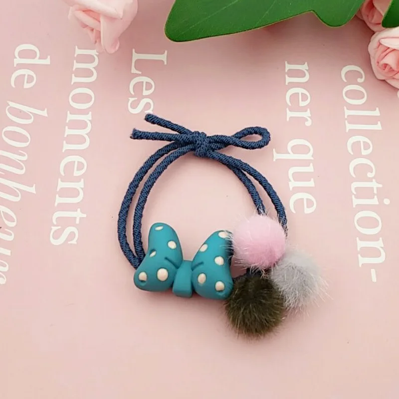 60 шт./Партия DIY простая мульти Вязаная Шерстяная резинка для волос с помпоном эластичность бант резинка для волос Инструменты для укладки волос аксессуары HA1219