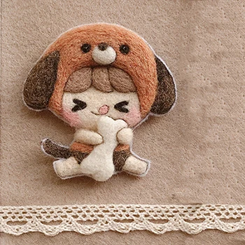 Шерстяной войлок DIY Материал пакет для броши, не готовый материал аксессуары набор для броши, без инструментов и иглы - Цвет: E 1pcs