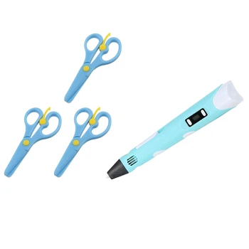 

HOT-3D Pen LED Sn DIY 3D Printing Pen 3 pcs Plastic Scissors PLA Filament Creative Toy Gift