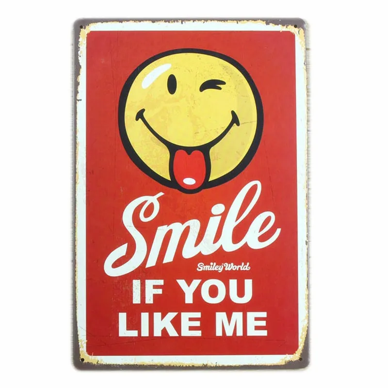 SMILE IF YOU LIKE ME винтажные жестяные знаки бар паб кафе домашний Декор стены металлический постер в стиле ретро металлические тарелки ZSS7