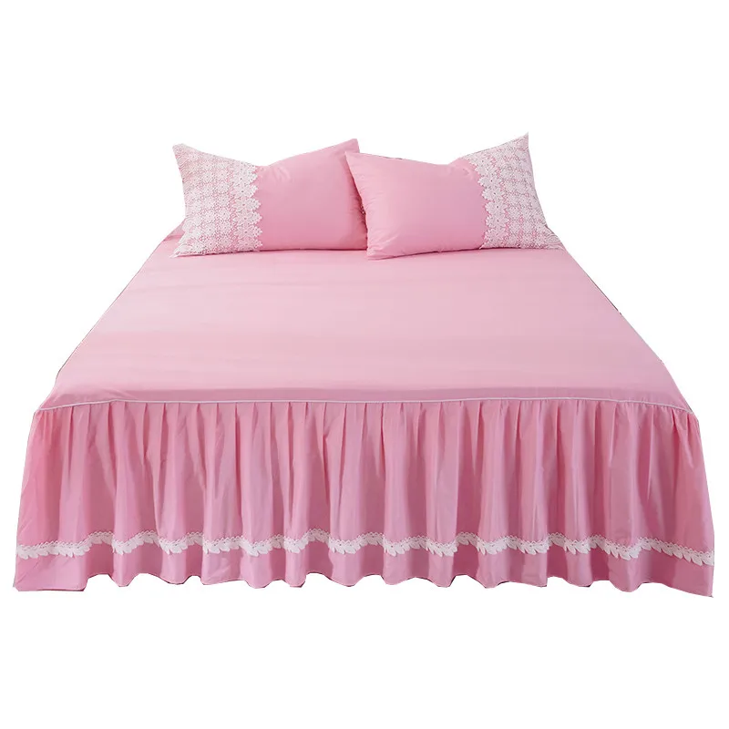 

Pure Cotton Bedspread Bed Skirt Lace Bed Cover Non-Slip Dust Cover Bed Sheet comforter bedding sets home kawaii bedding