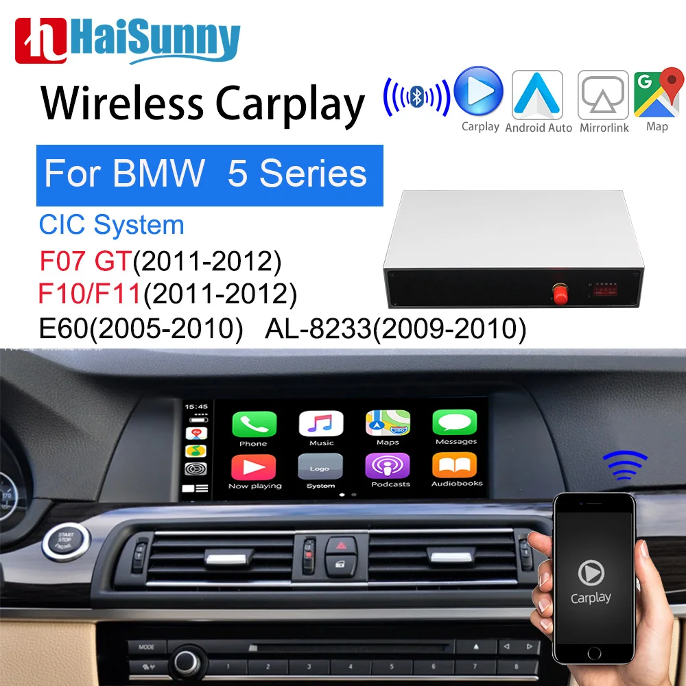 Беспроводная модернизация BMW CIC Carplay для F10 F11 F07 F18 5 серии 2009 12 поддержка камеры