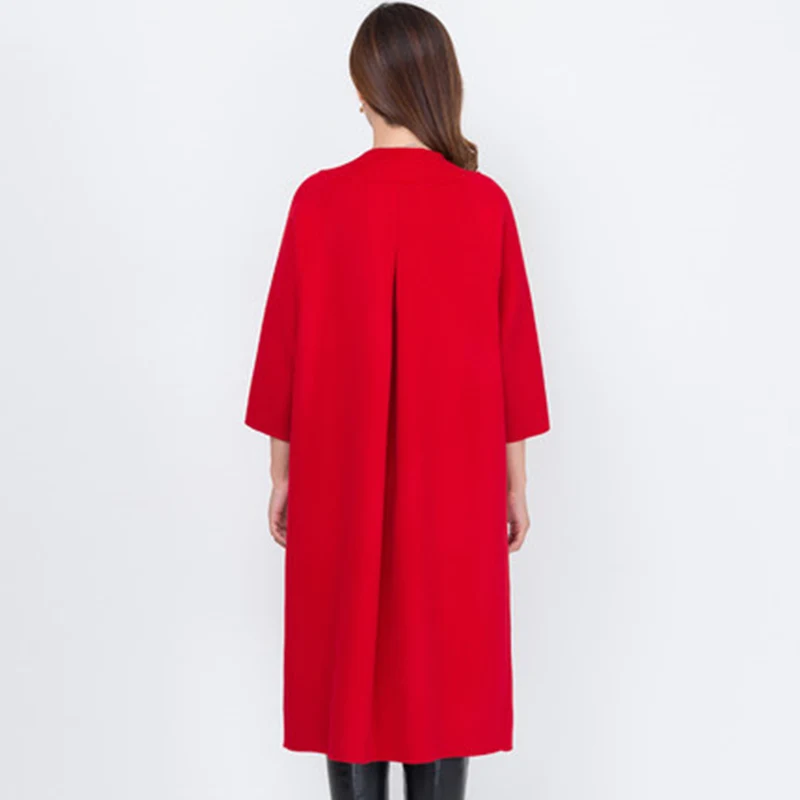 New Winter Women 2020 Autumn O-Neck Two-Sided Wool Coat A-Line Covered Button Tweed Female Loose Fashion Overcoat ZX390 | Женская одежда