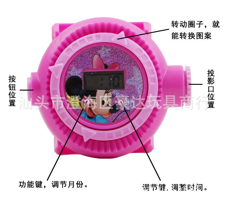 Douyin Deft Online Celebrity Piggy Dog Social Person проекционные часы Детские Мультяшные 24 фигурные 3d проекционные часы