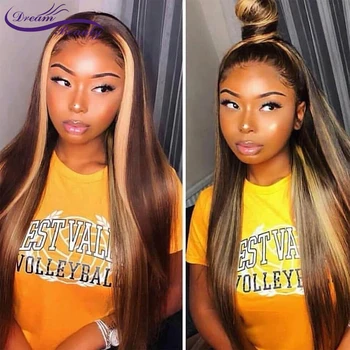 13x 6 Lace Front Wigs Highlight Straight Lace Frontal Wig Brazilian Remy Lace Front Human Hair Wig Pre Plucked Dream Beauty 3