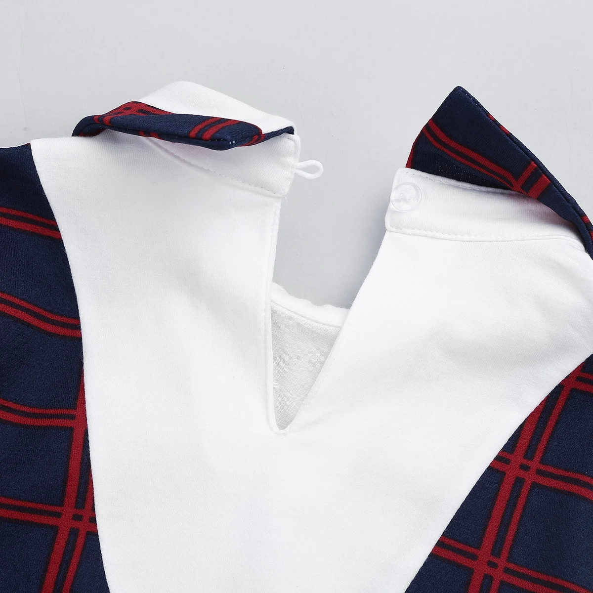 Kids Children Students Girls Uniform Long Sleeves Lapel Plaid A-line False Two-piece Dress for Birthday Party School Uniforms