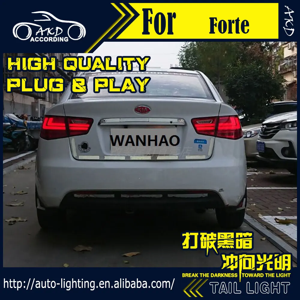 Автомобильный Стайлинг задний фонарь для Kia Forte задний светильник s 2010- Cerato светодиодный задний светильник светодиодный динамический сигнал поворота тормоза заднего хода авто