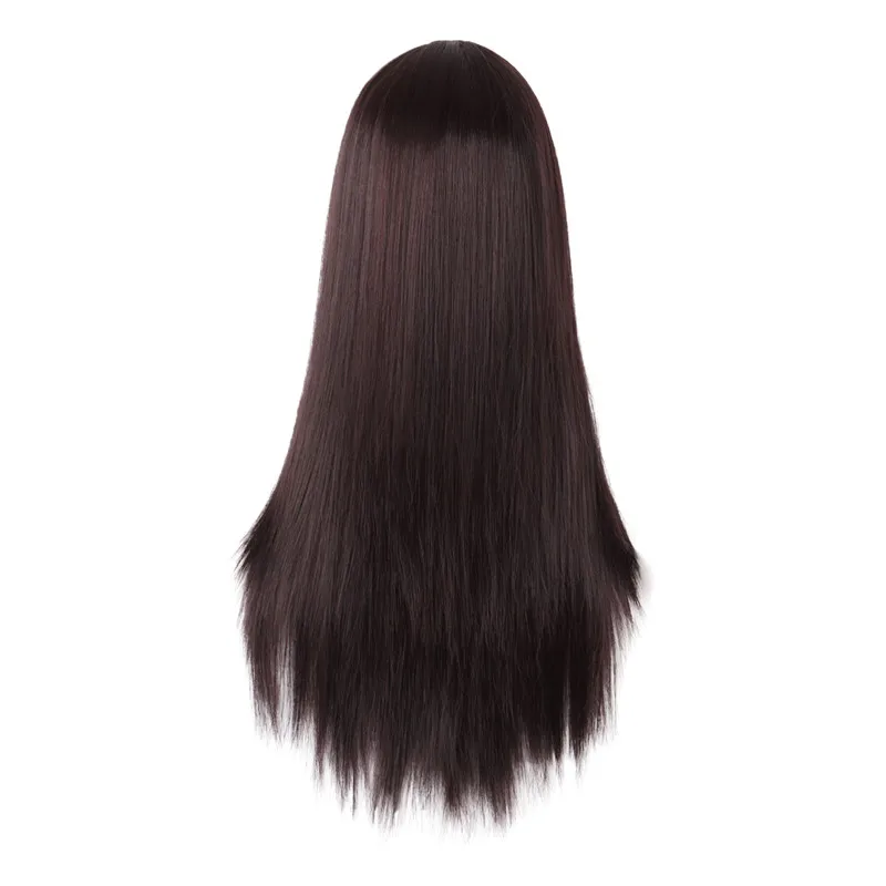 Dark brown MapofBeauty 70 см коричневый натуральный парик для черных женщин длинные прямые волосы средняя часть термостойкий синтетический парик Peruca шиньон - Цвет: Dark brown