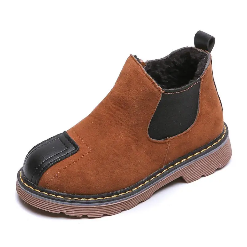 Children Casual Shoes Autumn Winter Martin Boots Boys Shoes Fashion Leather Soft Antislip Girls Boots 21-30 Sport Running Shoes