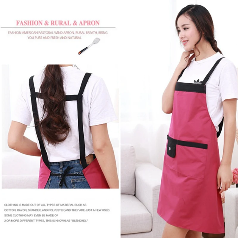 Adjustable Women Kitchen Apron For Cooking Baking Barista Apron Pink Waitressing Aprons Ladys Thicken Restaurant Apron
