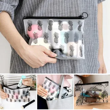 

WENYUJH Women Waterproof PVC Cosmetic Ziplock Toiletry Bag Cute Simple Toiletry Bag Travel Storage Bag Cosmetic Bag 2020