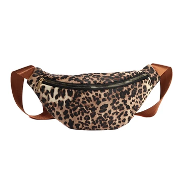 

Ladies PU Leather Leopard Print Women's Waist Bag Fashion Waist Bag Ladies Messenger Bag Banana Hip Waist Bag