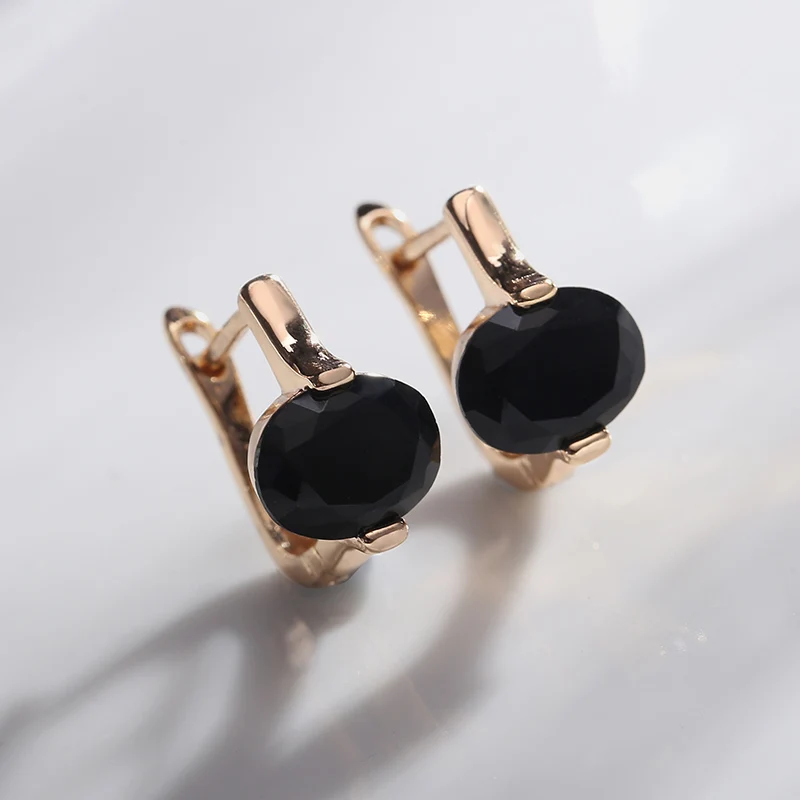 MAIKALE Simple Multicolor CZ Stud Earrings for Women Gold Silver Cubic Zirconia Charm Earrings New Fashion Jewelry Girls Gifts - Окраска металла: gold black