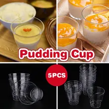 Чашки для пудинга Пластиковые Одноразовые Экологические чашки для десерта емкость для смузи Прозрачный 5 шт. Летняя Вечеринка мороженое торт мусс молоко