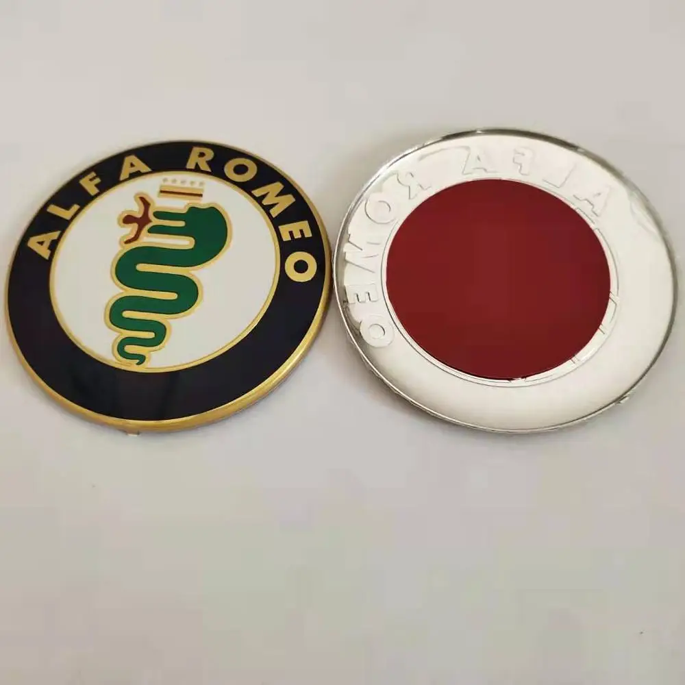 2 шт., 74 мм, 7,4 см, ALFA ROMEO, автомобильная эмблема, передняя и задняя эмблема, наклейка на багажник, наклейки, Стайлинг для Mito 147 156 159 166 Giulietta Spider GT