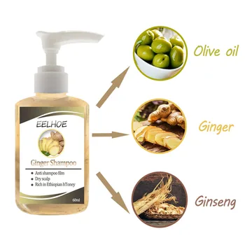 

60ml Cleansing Herbal Professional Cool Nutrition Ginger Hair Shampoo Oil Control Effective Moisturizing Growth Anti Itching