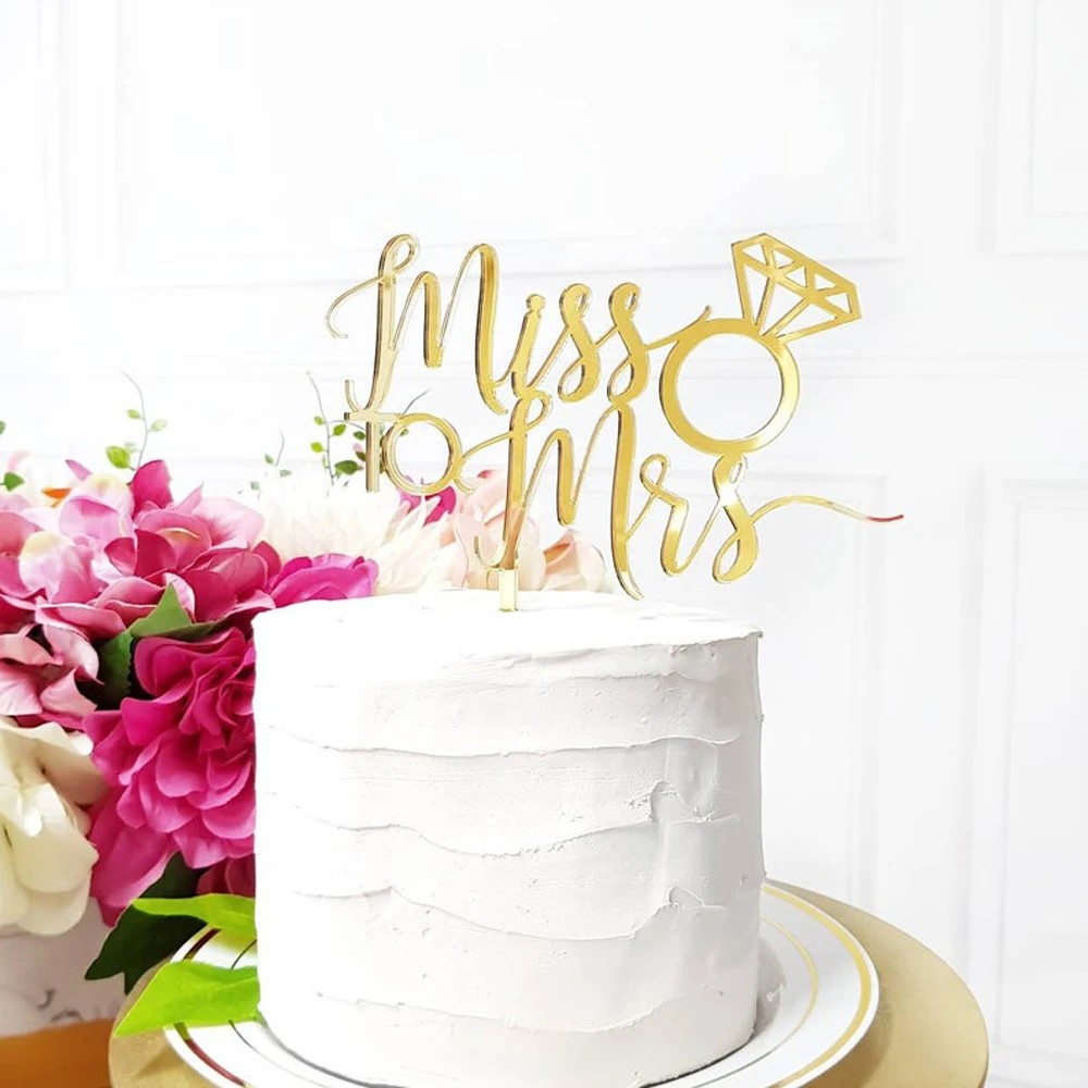Personalized Miss To Mrs Cake Topper,bridal Shower Bachelorette Party
