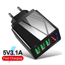 3 порта USB зарядное устройство EU US Plug Светодиодный дисплей 3.1A Быстрая зарядка смартфона зарядное устройство для iPhone для samsung для Xiaomi Tablet