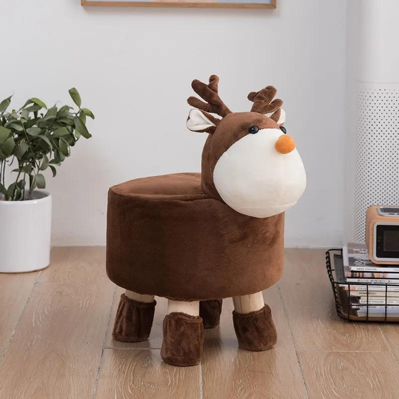 растущий стул Cartoon Change Shoes Children Wooden Stool Creative Sofa Family Lazy Cute Animal Baby Kids Little Dining Chair