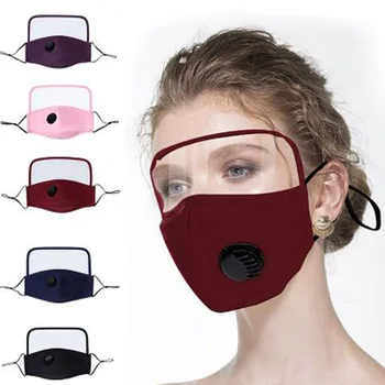 

Black Face Mask with Eyes Shield Adult Cotton Outdoor Mouth Masks Protective with Filter Washable Reusable Mascarillas Mouth Cap
