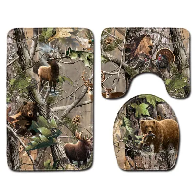 Bathroom Decorative Carpet Non-Slip Mat Set Water-Absorbing Non-Slip Mat For Bathroom Animal Tree Cartoon Various Prints - Цвет: 45x75CM