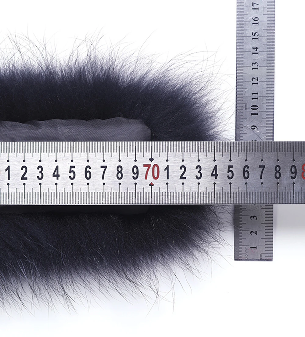 Woman Real Fox Fur Collar Winter New Black Fox Collar Hijab Scarf Coat Jacket Shawl Women Female Collar Furry Fur Collar Scarves
