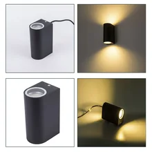 Алюминиевый декоративный внутренний и открытый GU10 светодиодный настенный светильник ighting Открытый водонепроницаемый IP65 крыльцо сад настенный светильник черный корпус