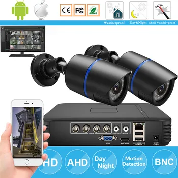 

2CH 720P 1080P CCTV AHD Camera System AHD Bullet Outdoor Camera DVR Set Security Camera System Video Surveillance Kit 2PCS