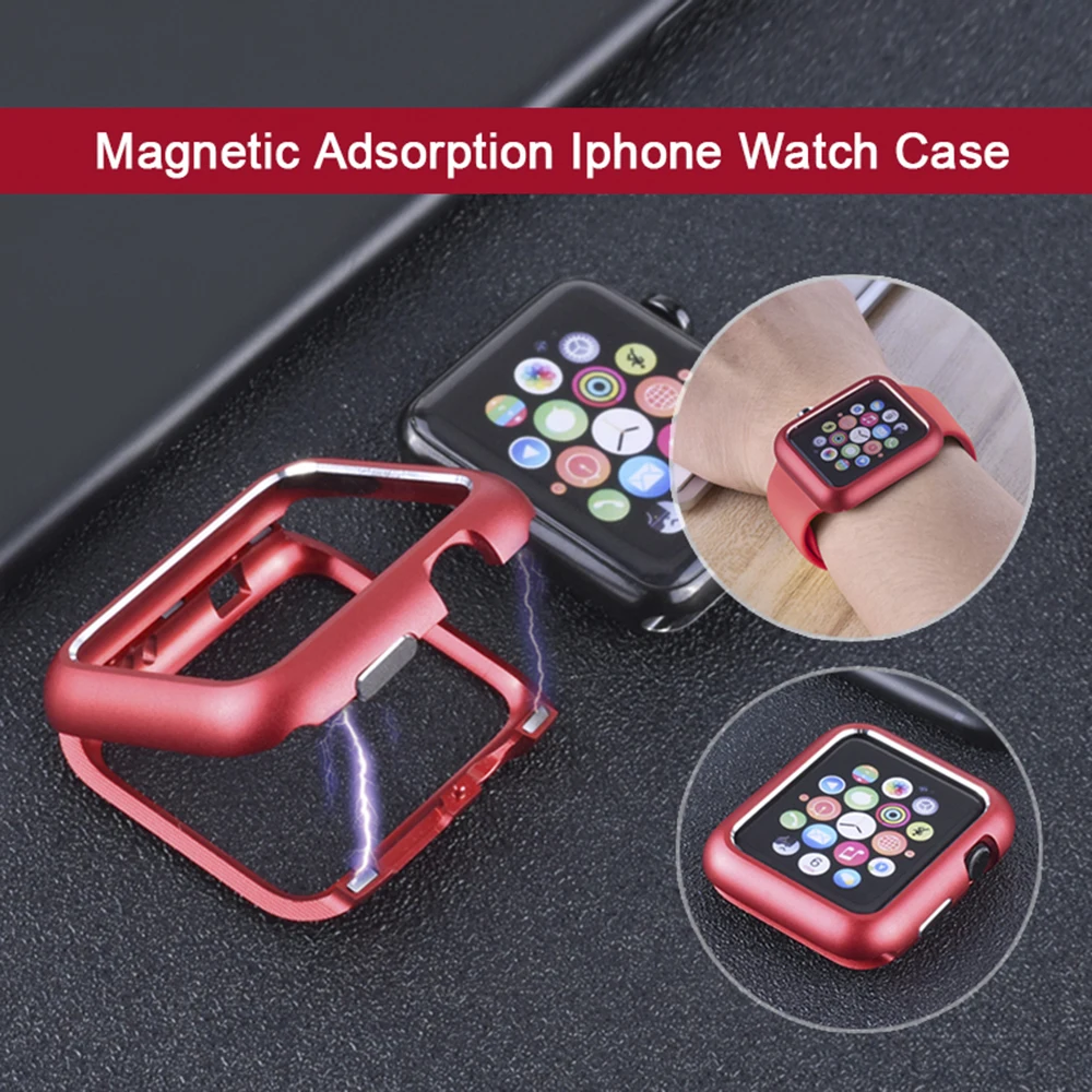 ALPQ Магнитная адсорбционная металлическая рамка полный защитный чехол для Apple Watch противоударный чехол для iwatch 5 4 3 2 1