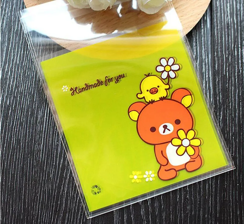 100 шт "Handmade for you" мешок для упаковки конфет, самоклеющиеся пластиковые пакеты, пакеты для упаковки выпечки, маленькие пакеты для упаковки ювелирных изделий
