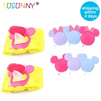 

TUSUNNY 1PC Baby Wipes Lid Baby Wet Wipes Cover Portable Child Wet Tissues Lid Cartoon Mobile Wipes Wet Paper lid Accessories