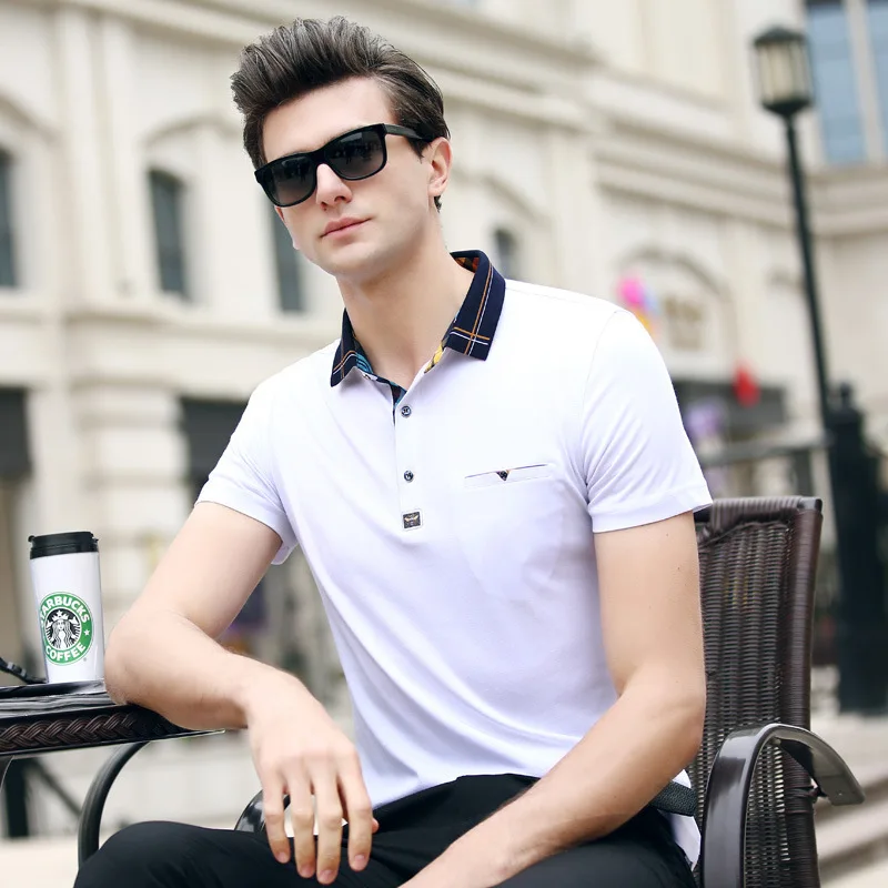 

Men's Clothing Short Sleeve Polo Shirt 2020 summer Solid color business casual Men tops Polo
