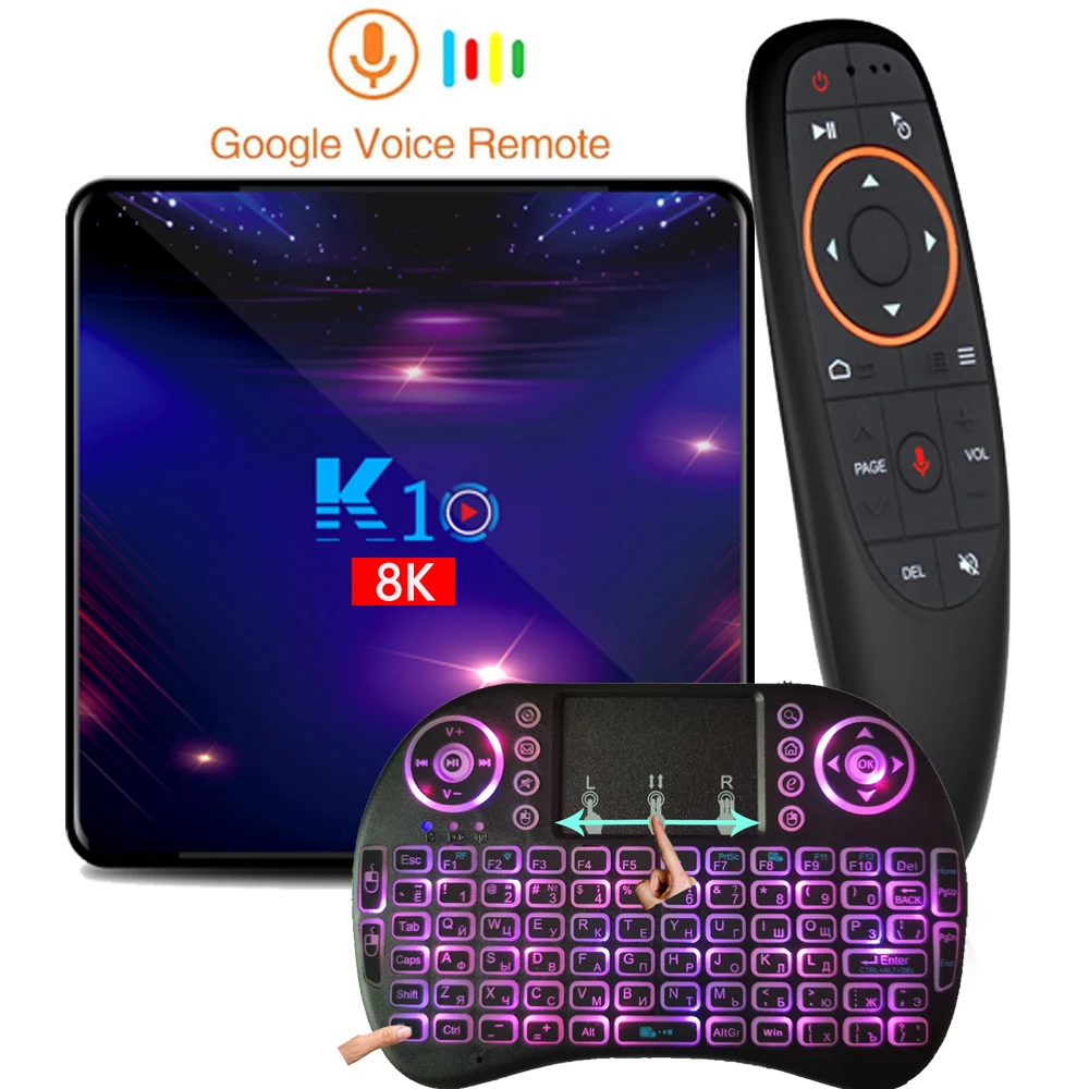 

2020 new K10 smart android 9.0 tv box 4k 8k 4gb 32gb 64gb 128gb amlogic s905x3 set-top box youtube media player