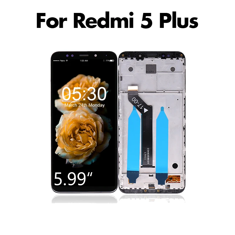 10 шт/лот ЖК+ рамка для Xiaomi для Redmi 5 Plus ЖК-экран для Redmi Note 5 глобальная версия lcd DHL EMS