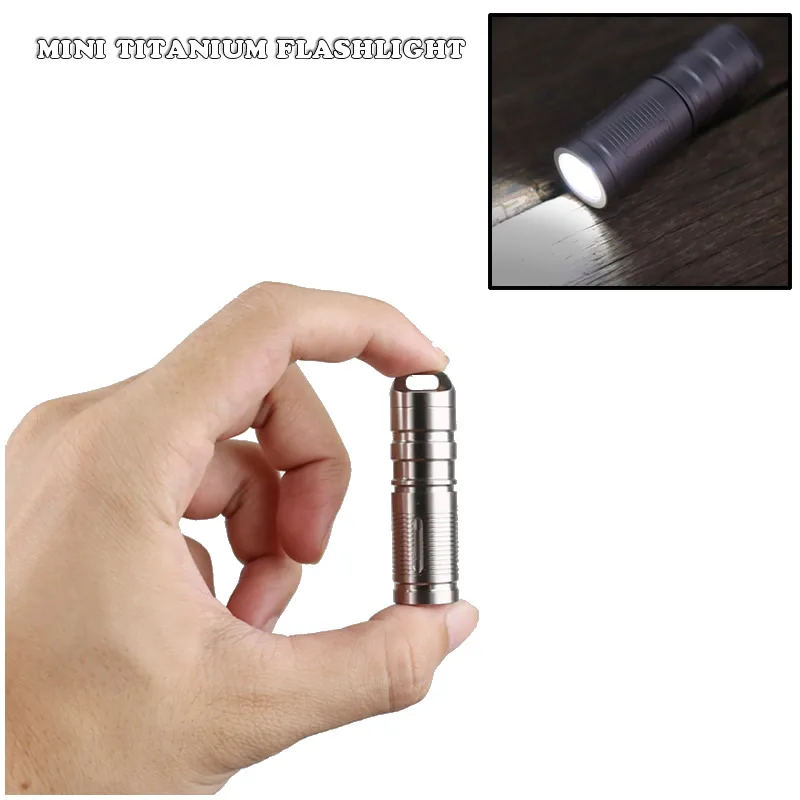 Mini Portable Titanium Waterproof Flashlight Rechargeable Cute Emergency Led Torch Key Chain For Outdoor Camping Hiking Riding