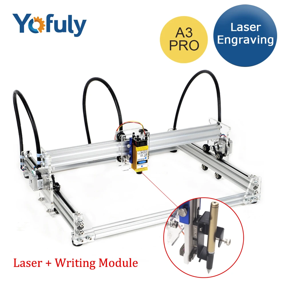 

New A3 PRO 2 Axis CNC Laser Engraver 2500mw/5500mw/15w Laser Add Writing Module DIY Laser Cutter Can Write And Laser Engrave