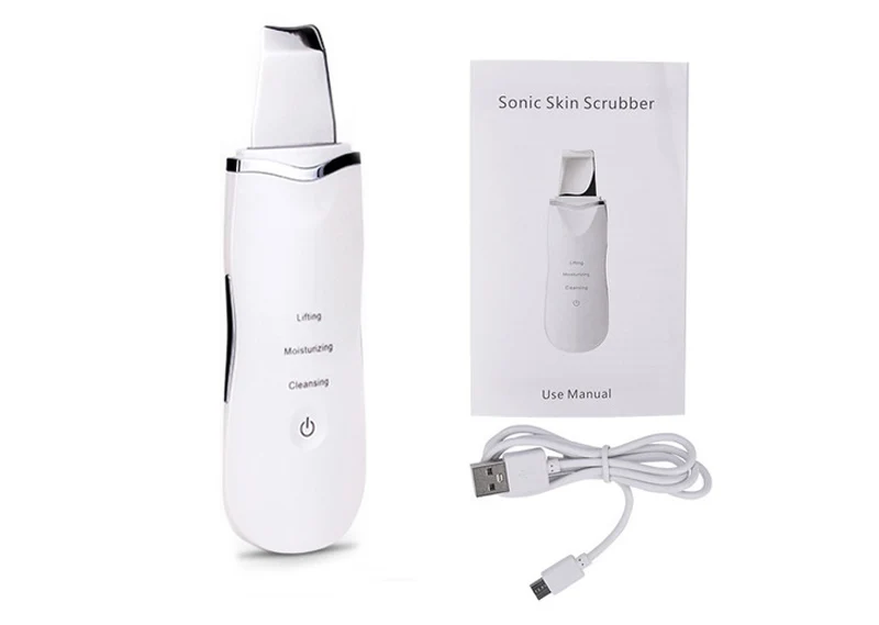 Ultrasonic Ion Deep Cleaning Skin Scrubber Facial Pore Cleaner Peeling Shovel Rechargeable Skin Care Device Beauty Instrument 001