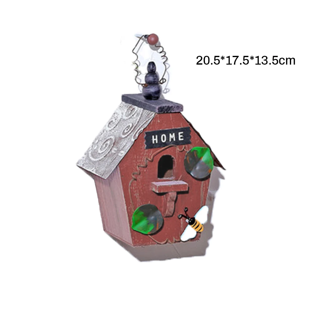 as the picture 1 Деревянная клетка для попугая питомца, Висячие садовые птичьи домики, наружные птичьи домики, DIY птичий домик, садовые украшения для птиц - Цвет: as the picture 1