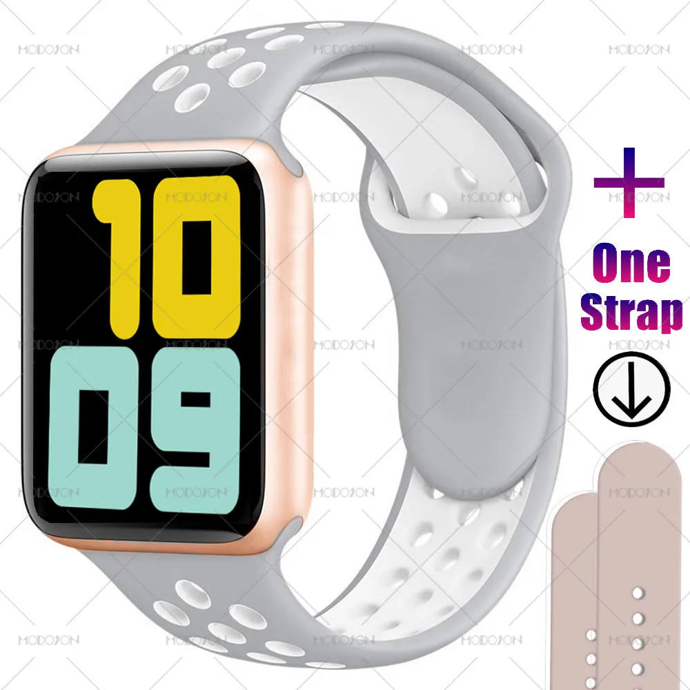 MODOSON Смарт-часы iwo 11 мини серия 5 монитор сердечного ритма браслет кровяное Кислородное давление умные часы для Apple iphone Android - Цвет: gold gray white