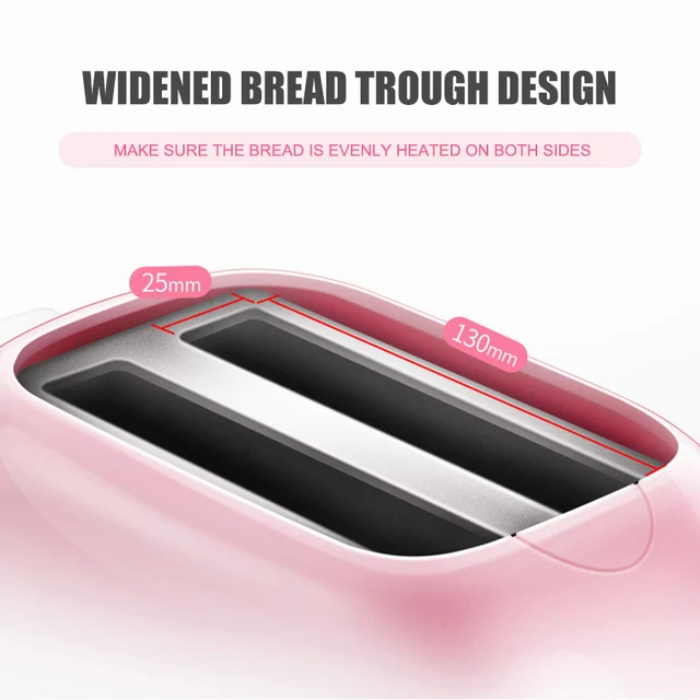 Easy to Clean Nonstick Sandwich Maker 2 Slice Wide Slot Toaster Home Automatic Breakfast Machine TN99 5