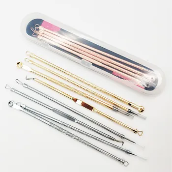 

4Pcs/Set Rich Gold Pimple Spot Comedone Extractor Cleanser Acne Blackhead Removal Needles Beauty Face Pore Clean Care Tools