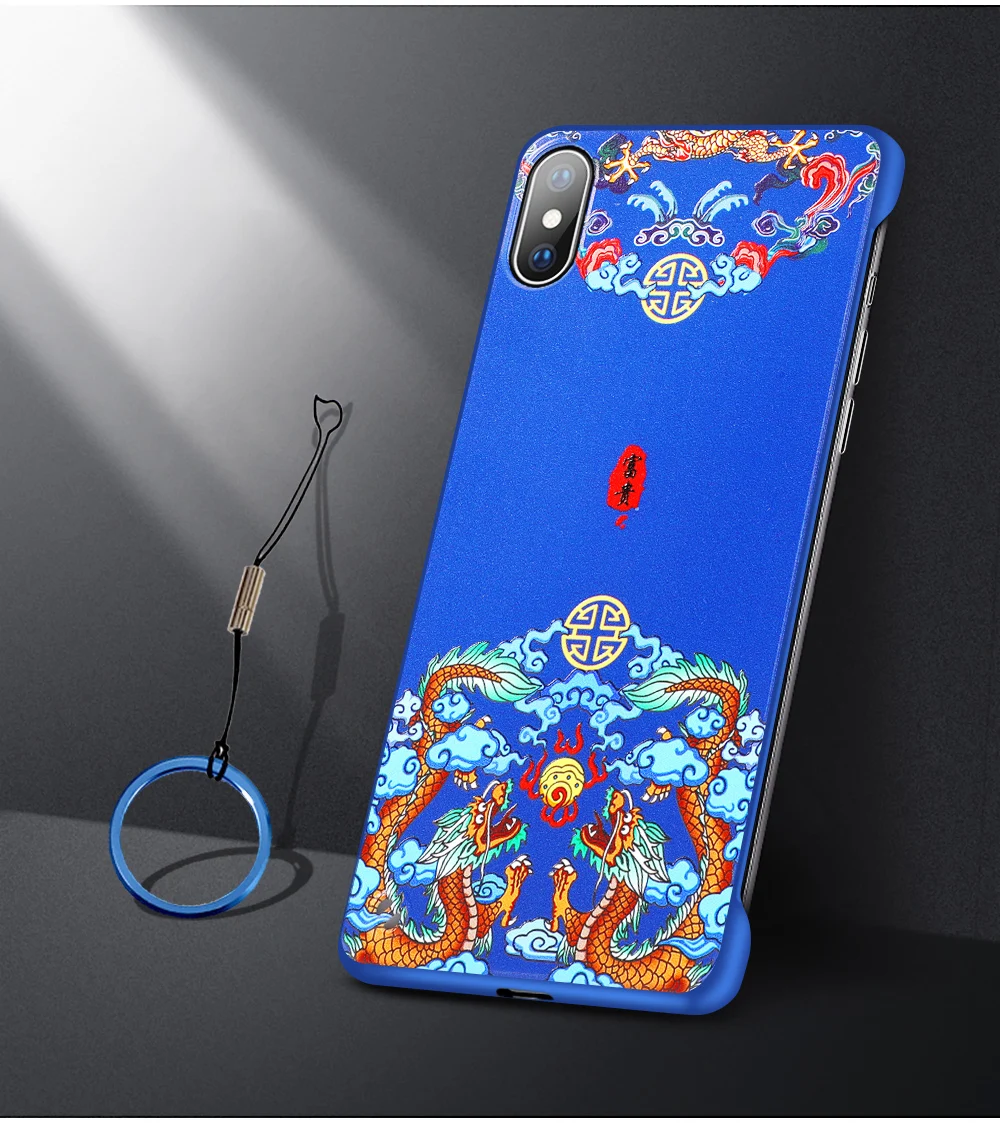 Для IPhone 11 Pro Max чехол в винтажном китайском стиле Безрамное прозрачное кольцо противоударный чехол для IPhone 7 8 X S Max XR Plus чехол