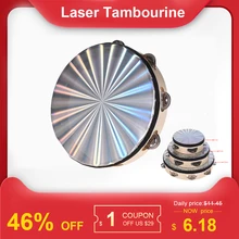 6/8/10 дюймов деревянные сияющей Тамбурины колокольчик ручной барабан с одной строки джинглы Светоотражающие головка барабана ударный инструмент
