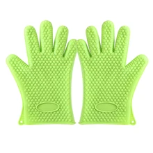 2 пары силиконовых перчаток с пятью пальцами для микроволновой печи, анти-обжимные перчатки, термоизоляционные перчатки, кухонные аксессуары UY8