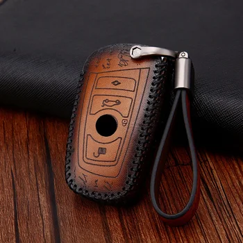 

Car Key Case For BMW 1 2 3 4 5 6 7 series F30 F10 F20 X3 X4 Car Key Cover genuine Leather Key shell bag Wallet Car Styling
