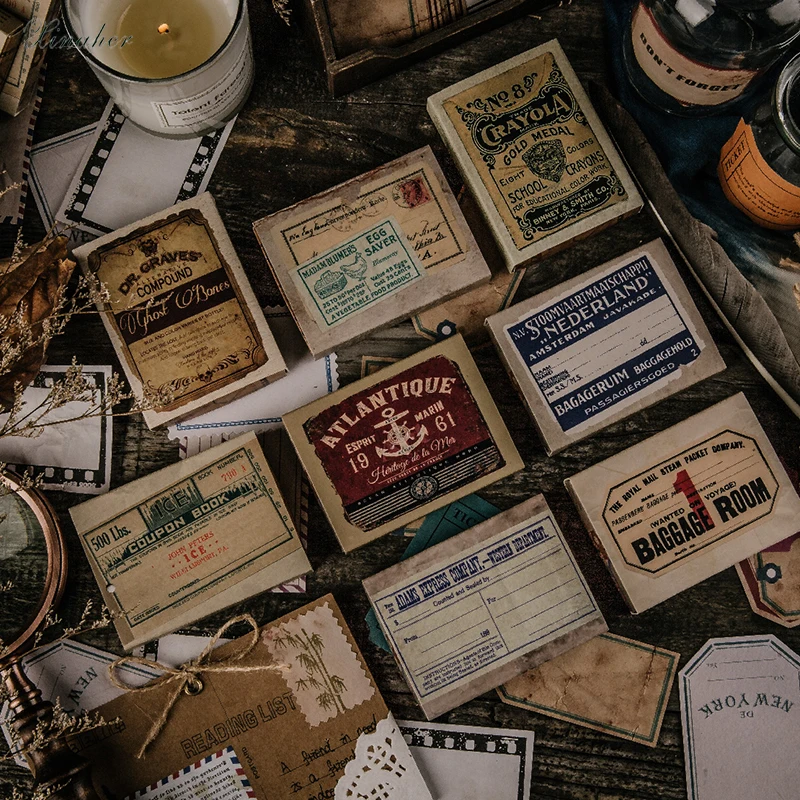 50 шт./кор. винтажная антикварная наклейка на старину клейкая посылка дневник