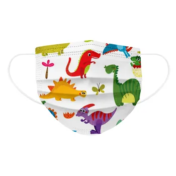 

50 PCS Children's mask Disposable Face Mask Industrial 3Ply Ear Loop Fashion Printed Dinosaur Soft Mouth Cover Hot Selling