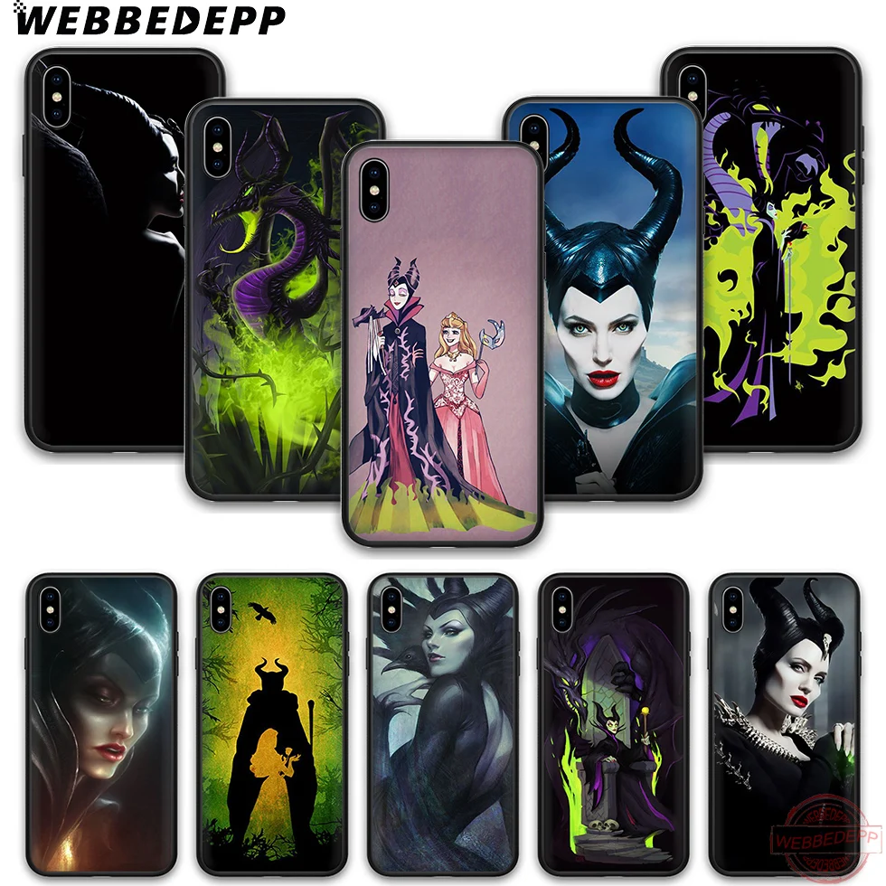 WEBBEDEPP Maleficent Soft Silicone TPU Phone Case for iPhone 5 6 7 8 Plus X XS XR Max 11 11peo 11proMax |